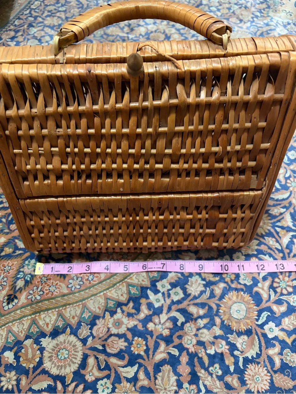 Great condition Vintage Woven Rattan Handbag in Light Brown. 50’s/60’s. So cool - Picture 6 of 11